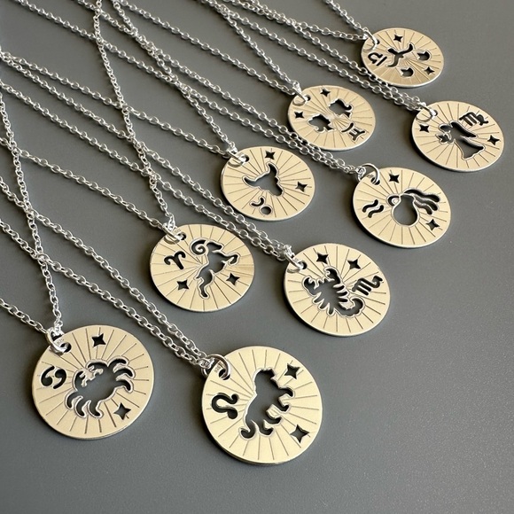 Sterling Silver Cancer Zodiac Sign Birth Necklace - Picture 4 of 10